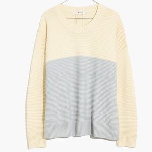 Madewell Two-Tone Cream and Gray Sweater